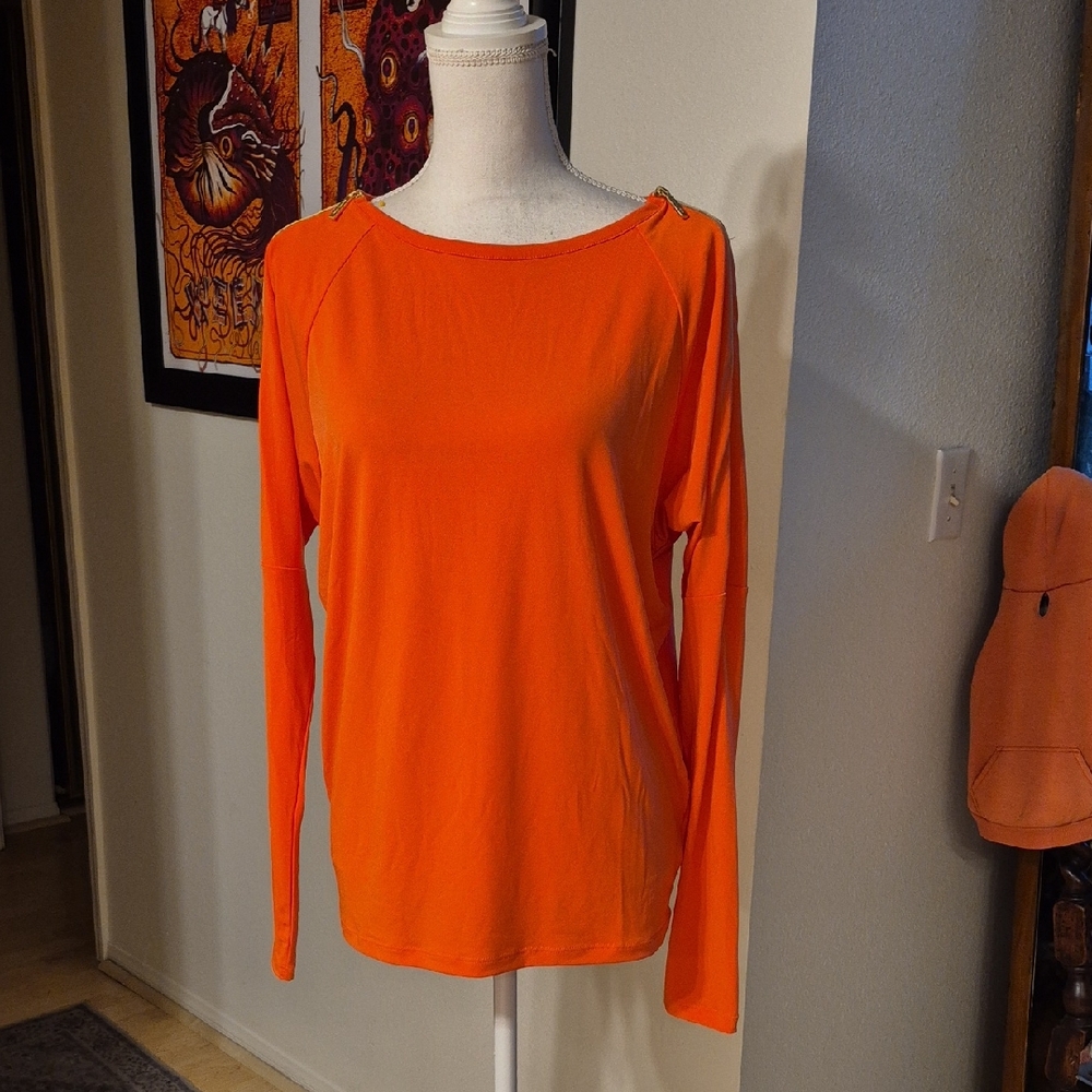 Michael Kors Orange Long Sleeve Shirt Nursing